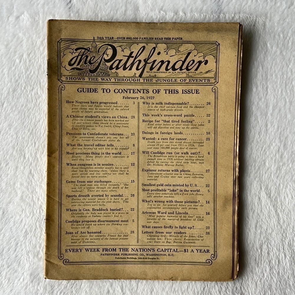 The Pathfinder Newspaper February 26 1927 Vintage